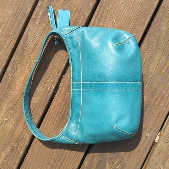 Rare Gorgeous Turquoise Vintage Coach Ergo Hobo Y2K 10739 - Picture 3 of 9